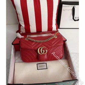 NWT Gucci 443497 Marmont Gmall Matelasse Shoulder Bag 26x15x7CM